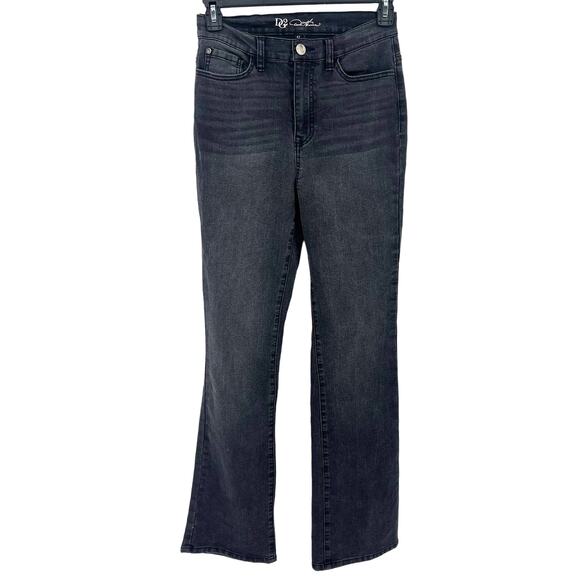 Diane Gilman DG2 Bootcut Stretch Jeans Womens Size 4 Tall Washed Black - Picture 1 of 6
